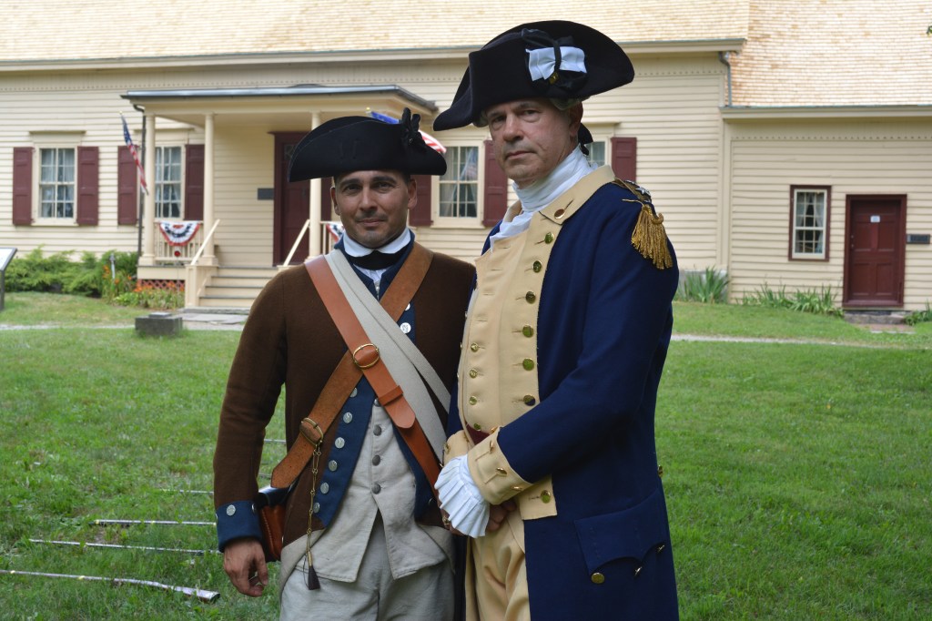 George Washington (R) and Continental Soldier (L) at the Van Wyck Homestead.
